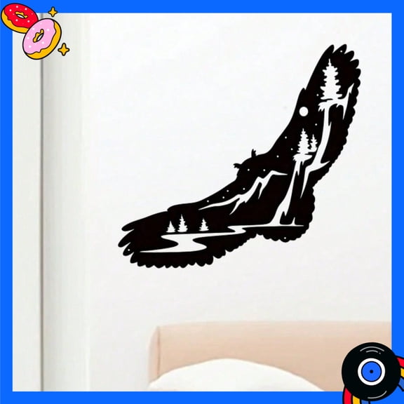 HELLOYOUNG Black Metal Flying Bird Hanging Ornament, Spread Wings Wall Art Decor, Indoor Outdoor Hanging Decor for Home Garden, Unique Gift for Bird Lovers Halloween Christmas