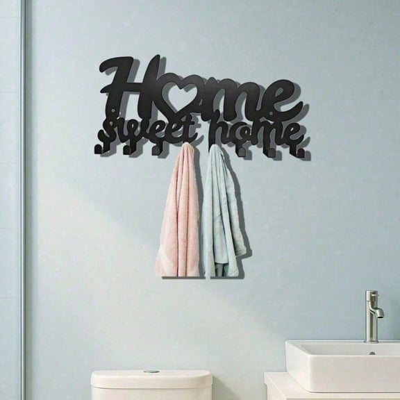 HELLOYOUNG Black Metal Wall Hooks Set Minimalist Entryway Bathroom Kitchen Organizer Storage Rack Coat Hat Towel Hanger Wall-Mounted Storage Tentacle Housewarming Christmas Gift