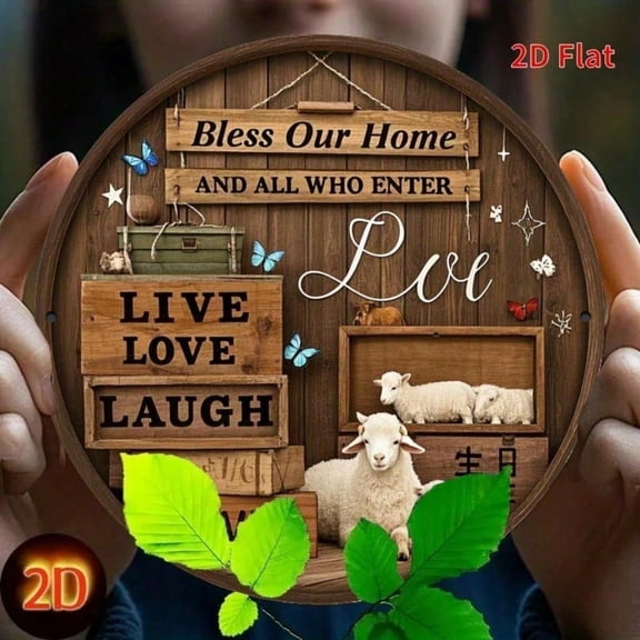 HELLOYOUNG Bless Our Home Wall Art Vintage Barnhouse Metal Tin Decor Sign for Living Room Rustic Country Decor