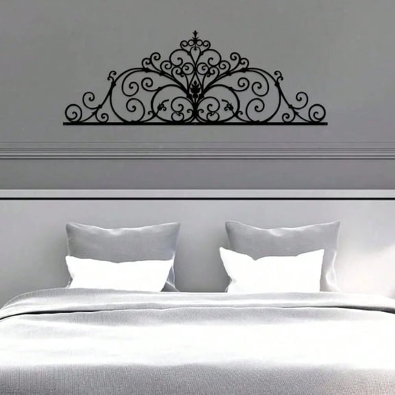 HELLOYOUNG Bohemian Metal Wall Art 2-Pack Vintage Floral Scroll Decor for Living Room Bedroom Handcrafted Iron Wall Decor with Scroll Design, Easy To Hang Living Room Decor Wall Art