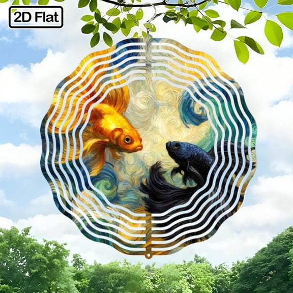 HELLOYOUNG Bohemian Metal Wind Chime 360 Degree Spinning Garden Decor, Colorful Rotating Wind Spinner for Balcony Wall, Soothing Melody Gift for Valentine Easter Zodiac Lovers