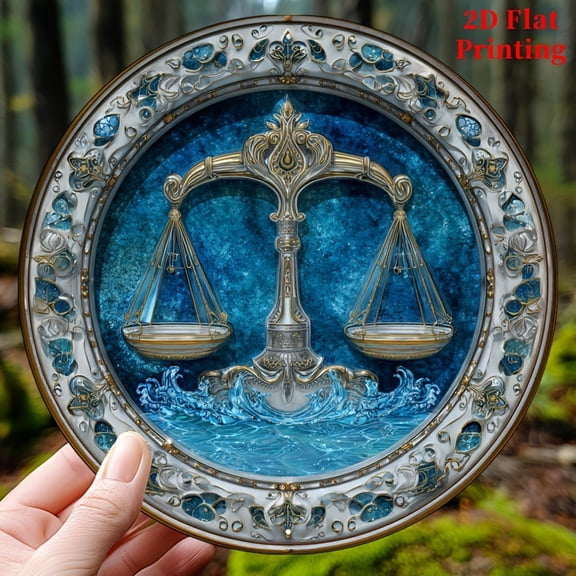 HELLOYOUNG Bohemian Scorpio Metal Round Sign 8x8in Wall Decor, Rustproof Art for Home Kitchen Yard