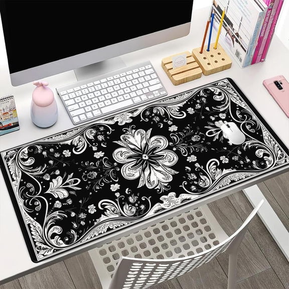 HELLOYOUNG Bohemian Style Mouse Pad, Extra Large Non-Slip Rubber Mat Waterproof Smooth Cloth Surface Smooth Keyboard Pad for Home Office Gaming Desk, Halloween Christmas Gift