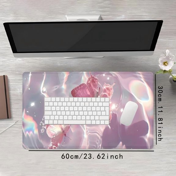 HELLOYOUNG Butterfly Pattern Large Gaming Mouse Pad, Non-Slip Rubber Base Desk Mat for Laptop & Desktop, Office Accessory, Halloween Christmas Gift