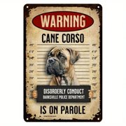 HELLOYOUNG Cane Corso Dog Metal Tin Sign - Funny Pet Portrait Art for Living Room Wall Decor, Vinyl Sticker Style Cool Gift for Dog Lovers