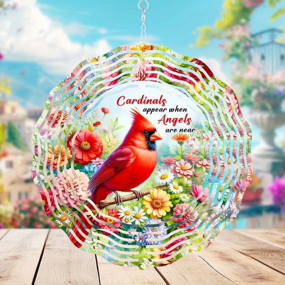 HELLOYOUNG Cardinal Wind Spinner for Outdoor Decoration, Perfect for Gardens and Yards. A Great Gift Featuring A Red Cardinal Design Presents for Both Men and Women