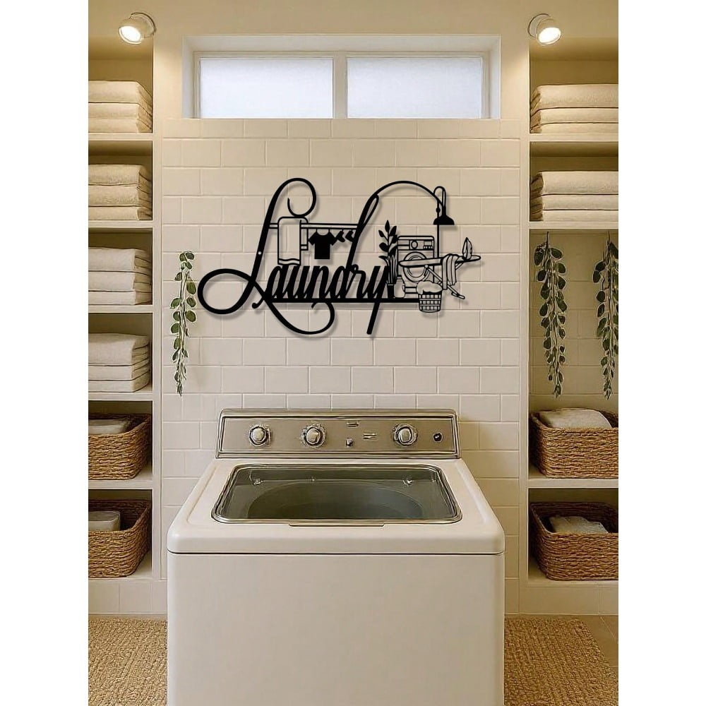 HELLOYOUNG Charming Vintage Metal Laundry Room Sign - Farmhouse Wall ...