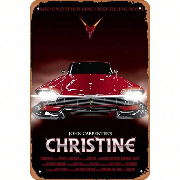 HELLOYOUNG Christine Movie Poster Vintage Tin Sign Retro Metal Wall Art for Home Theater Cafe Bar Man Cave Diner Decor Nostalgic Gift