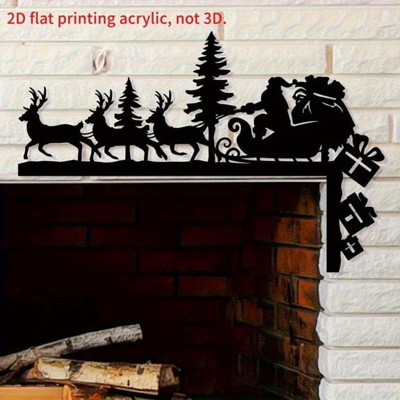 HELLOYOUNG Christmas Metal Door Corner Decor, 2D Flat Santa & Reindeer Antler Design Indoor Wall Hanging, Holiday Home Accent Ornament for Easy Install, Festive Xmas Gift for Halloween Decor