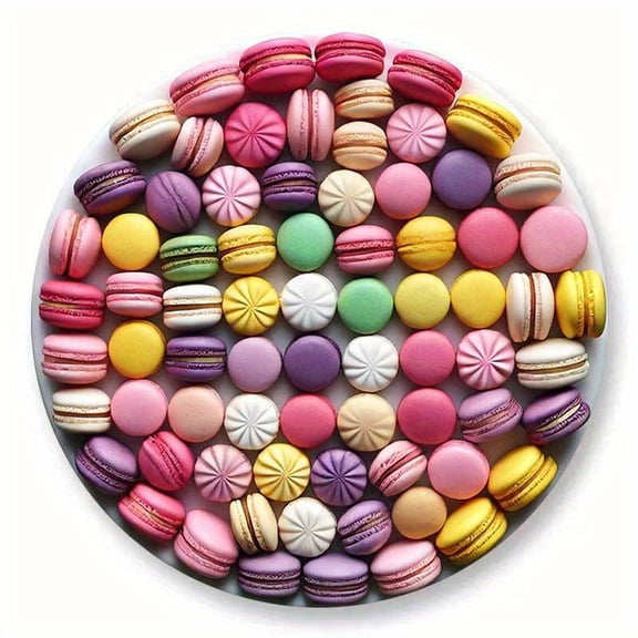 HELLOYOUNG Colorful Macaron Metal Wall Art, Round Aluminum Sign for Bar Cafe Outdoor Decor 20cm