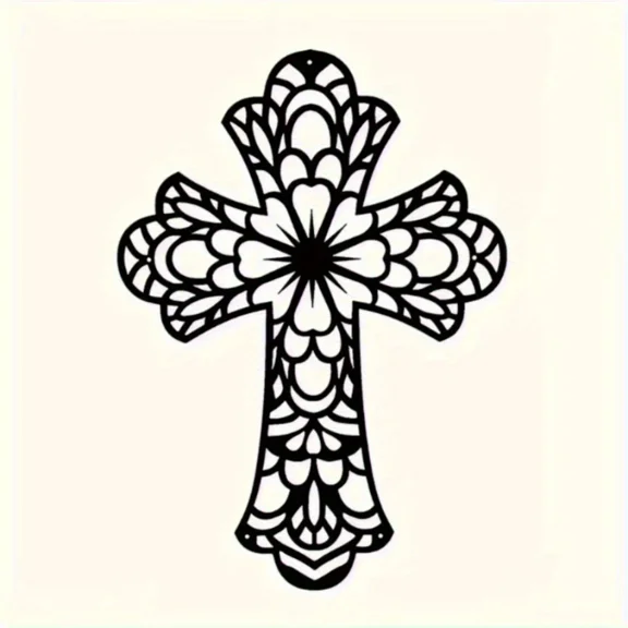 HELLOYOUNG Contemporary Cross Collection Forged Iron Wall Art Religious Decor for Living Room Spiritual Metal Sculpture Blessed Sign