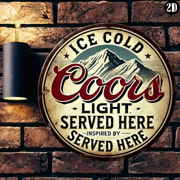 HELLOYOUNG Coors Beer Vintage Round Metal Sign - Rust/Water/Fade-Resistant Retro Home/Bar/Man Cave Decor, Halloween Christmas New Year Gift