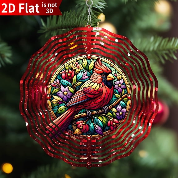 HELLOYOUNG Creative Cardinal Wind Spinner Outdoor Garden and Yard Decor Perfect Gift for Women/Men Cardinal Colorful Wind Chime Pendant Thanksgiving Christmas Gift