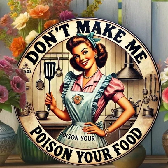 HELLOYOUNG Culinary Caution Retro 2D Printed Tin Sign Warning My Cooking May Cause Mild Poisoning Funny Kitchen Wall Decor Metal Plaque for Home Bar Garage