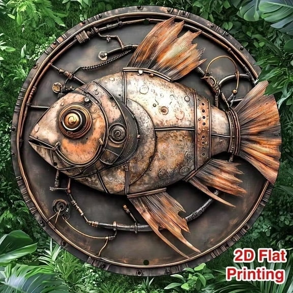 HELLOYOUNG Customized Aluminum Wall Art 8x8 Inch Personalized Vintage Fishing Sign, Home Bar Kitchen Man Cave Decor, Rustic Metal Tin Sign for Wall