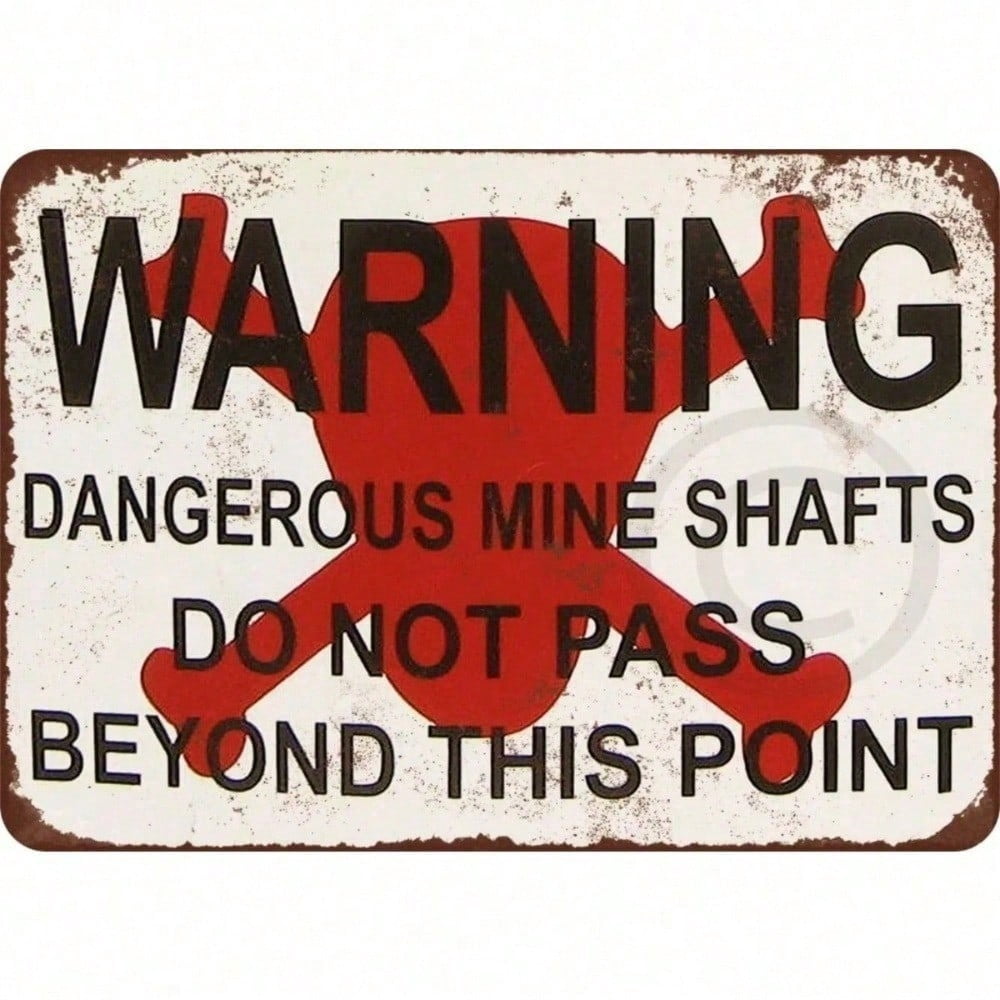 Warning Sign Decor HELLOYOUNG Danger Sign Wall Decor Vintage Metal Plaque, Rustic ...