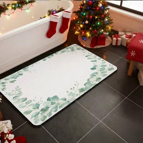 HELLOYOUNG Diatomaceous Earth Bath Mat Fast-Drying Non-Slip Silicone Floor Mat for Bathroom Kitchen Entryway, Lint-Free Absorbent Eco-Friendly Rug