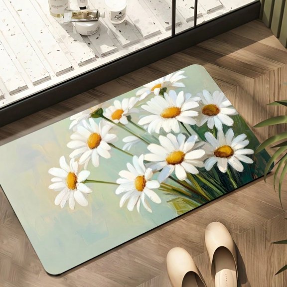 HELLOYOUNG Diatomite Bath Mat, Super Absorbent Quick Dry Non-Slip Floor Mat for Bathroom Shower, Low-Profile Easy Clean Home Essential, Diatom Mud Rug
