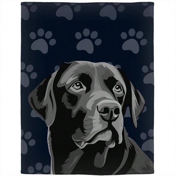 HELLOYOUNG Dog Throw Blanket Super Soft Fleece - HommomH Black Labrador Retriever Flannel Quilted All Seasons Digital Print Machine Washable Contemporary Bed Blanket