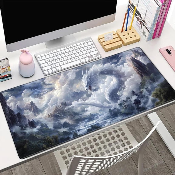 HELLOYOUNG Dragon Pattern Gaming Mouse Pad, Large Extended Thickened Non-Slip Rubber Desk Mat for Office & Gaming, Ideal Holiday Gift