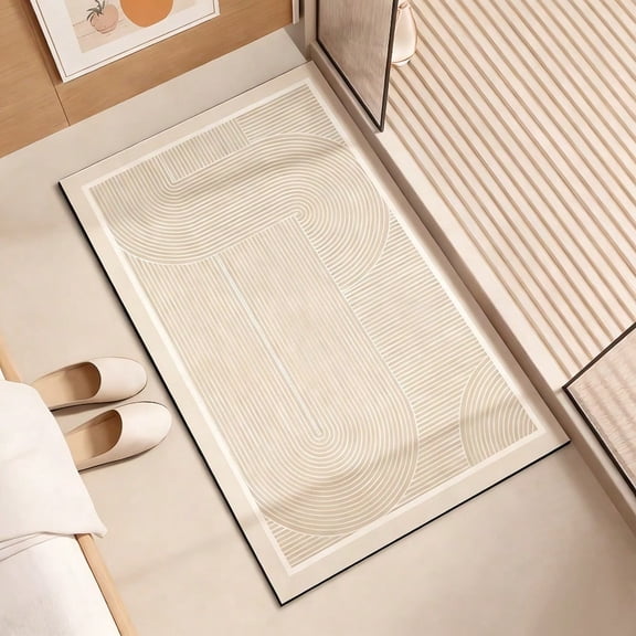 HELLOYOUNG Drying Absorbent Diatomite Floor Mat, Non-Slip Rubber Backing, Soft & Comfortable for Bathroom Shower Laundry Entryway Kitchen