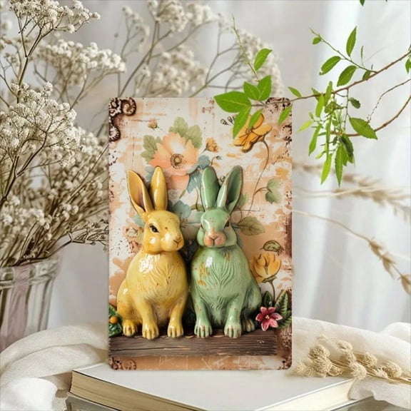 HELLOYOUNG Easter Metal Sign Pula Decoration Eggs Rabbit Spring Festival Wall Art 20x30 Cm Home Decor Trending TikTok Gift Plaques & Signs