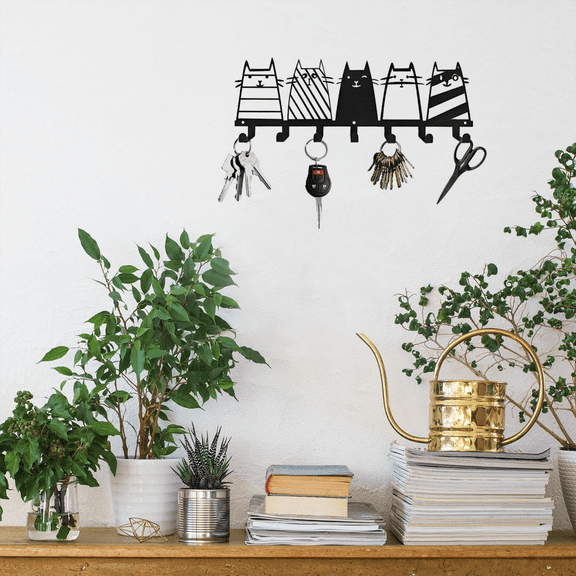 HELLOYOUNG Elevate Your Entryway with A Whimsical Cat Decor 7-Hook Coat Rack Perfect for Keys & More Multi-purpose Hook Tentacle Christmases Decorations