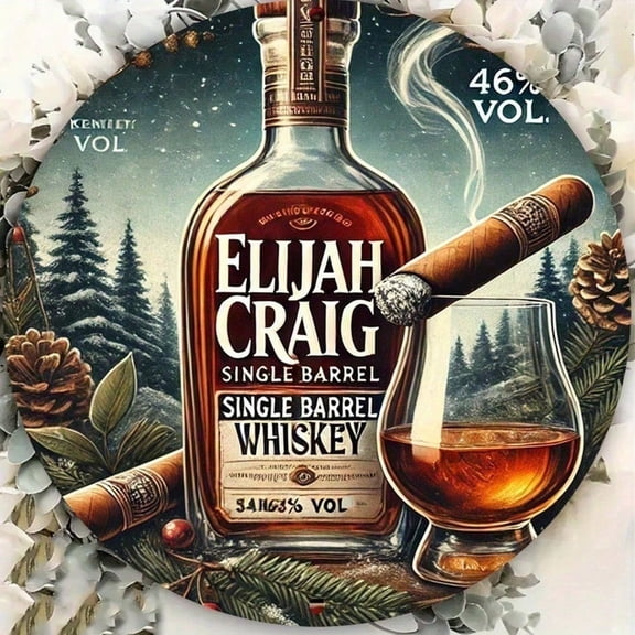 HELLOYOUNG Elijah Craig Bourbon 8x8 Inch Tin Sign Retro Metal Wall Decor Vintage Bar Pub Man Cave Rustic Kitchen Garage Art