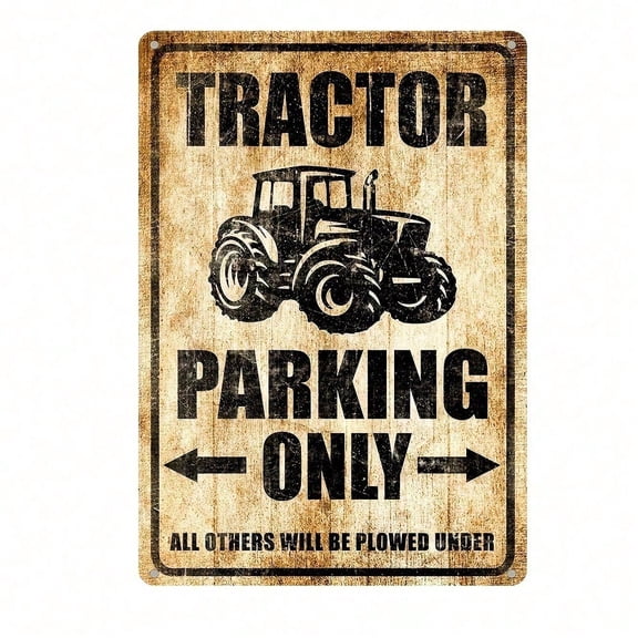 HELLOYOUNG Farmhouse Metal Tractor Sign 8x12 Inch, Heavy Duty Vintage Rustic Aluminum Wall Art, Man Cave Garage Bar Decor Plaque