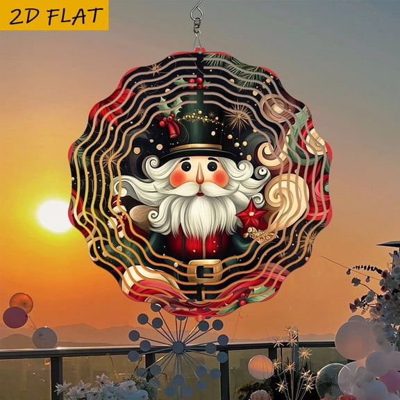 HELLOYOUNG Festive Nutcracker Metal Wall Art with 360 Rotating Hook Battery-Free Outdoor Holiday Decoration Swirls & Stars Design for Garden, Patio, Christmas Decor, Metal Outdoor Wall Decor