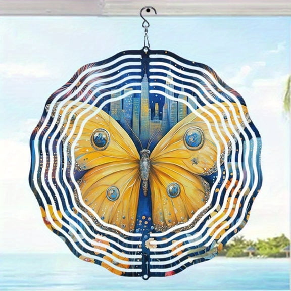 HELLOYOUNG Fireworks Butterfly Wind Spinner Metal Kinetic Art, Explosive Dopamine Colorful Hanging Decor for Festive Gardens & Playful Spaces, No Power Easy Install Weather-Resistant Outdoor Indoo