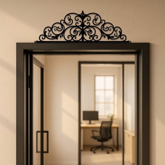 HELLOYOUNG Floral Metal Door Crown Decor, Wall Hanging Ornament for Halloween Home Decor, Room Decor Bedroom Kitchen Living Room Wall Decor, Housewarming Gift