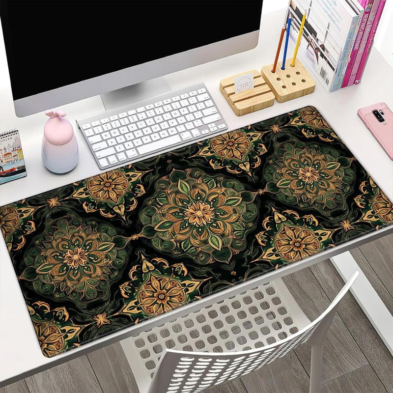HELLOYOUNG Floral Mouse Pad, Large Gaming Mouse Mat with Non-Slip Rubber Base, Waterproof Rectangular Desk Pad for Keyboard & Mouse, Home Office Desk Accessoriess Gift for Women