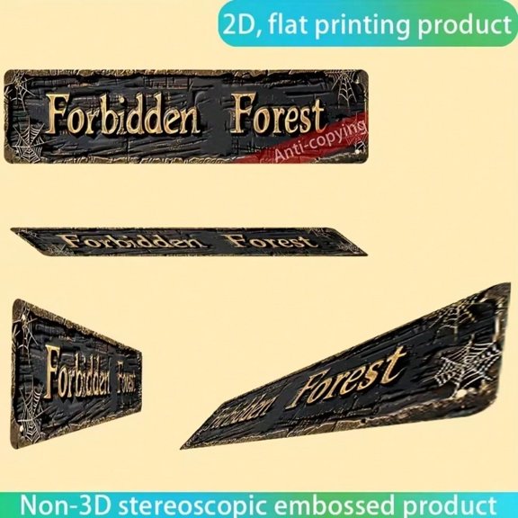HELLOYOUNG Forbidden Forest Metal Sign Rustic 2D Wall Decor with Intricate Spider Web for Garden Durable Outdoor Gift
