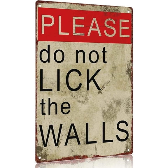 HELLOYOUNG Funny Do Not Lick Wall Sign Aluminum Poster 12x8 Inch Office Home School Decor Gift