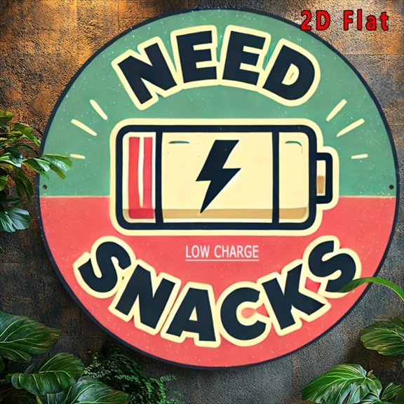 HELLOYOUNG Funny Low Battery Metal Sign Humorous Tin Poster Wall Art Decor for Bedroom Office Game Room Man Cave