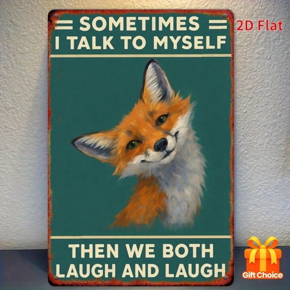 HELLOYOUNG Funny Metal Wall Sign Sometimes I Talk To Myself Then We Both Laugh Man Cave Decor 7.87x11.8 Inch Large Novelty Conversation Gift