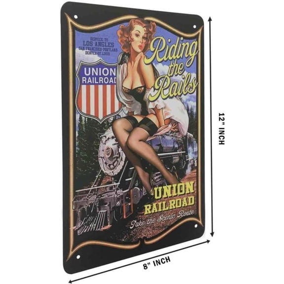 HELLOYOUNG Funny Rat Vintage Metal Sign 8"x12" Retro Wall Decor Art Hanging Plaque Beware of Rat Metal Tin Sign for Home Bar Garage