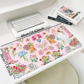 HELLOYOUNG Gaming Mouse Pad with Flower Puppy Design, Rectangular Desk Mat for Home Office & Game Room, Large Keyboard Pad Perfect for Halloween Christmas New Year Gift