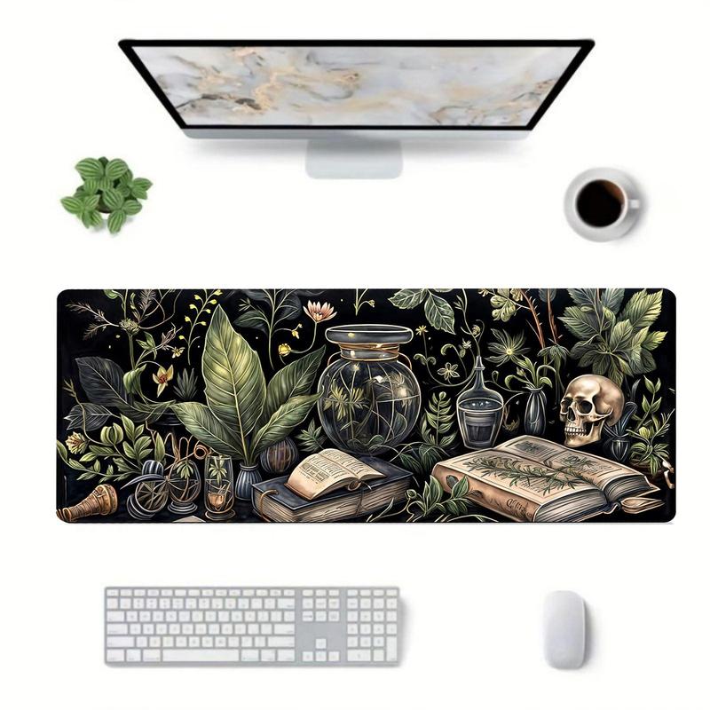 HELLOYOUNG Gaming Mouse Pad, Large Mouse Pad with Dark Academia Style Pattern, Non-Slip Rubber Base, Desk Pad for Gaming and Office Use, Computer Mouse Mat
