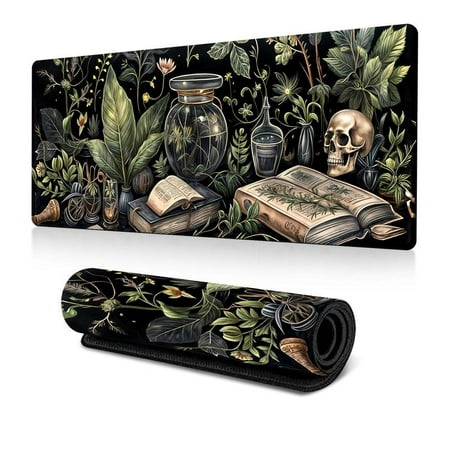 HELLOYOUNG Gaming Mouse Pad, Large Mouse Pad with Dark Academia Style Pattern, Non-Slip Rubber Base, Desk Pad for Gaming and Office Use, Computer Mouse Mat