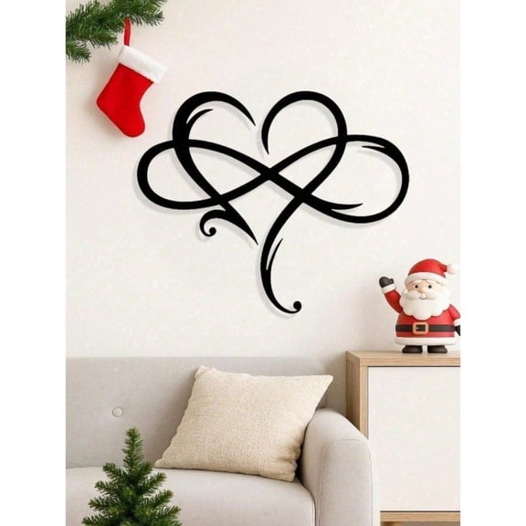 HELLOYOUNG Geometric Heart Wall Art, Romantic Metal Sculpture, Minimalist Home Decor for Valentine Anniversary, Viral Aesthetic Steel Wall Hanging Gift