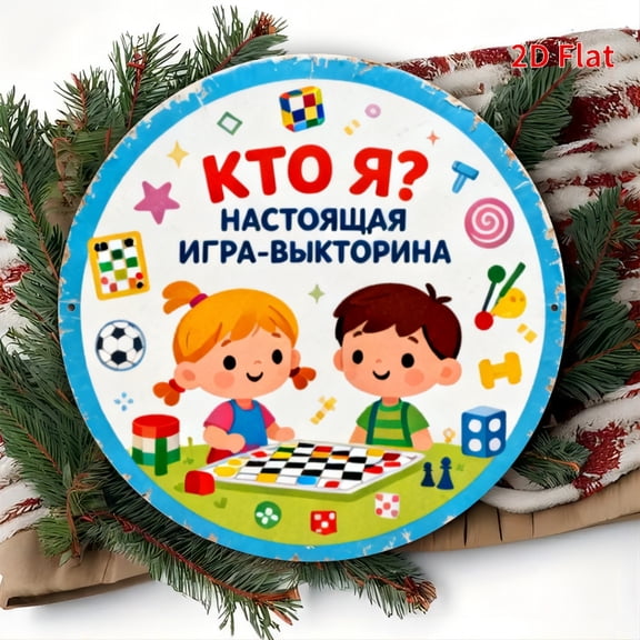 HELLOYOUNG Guess Who Russia Round Aluminum Sign 7.8x7.8 Inch - Weatherproof Reusable Wall Decor for Home Bar Garage Office