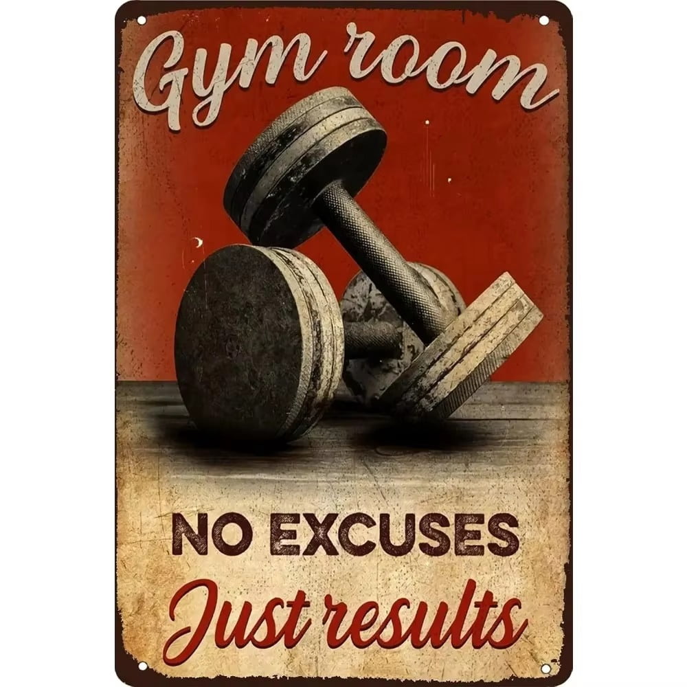 HELLOYOUNG Gym Retro Metal Tin Sign 8x12 Inch Fitness Wall Decor Poster ...