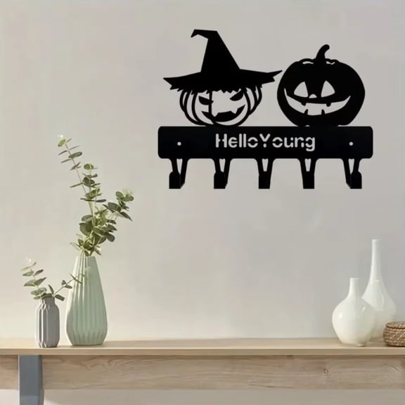 HELLOYOUNG Halloween Metal Hook Wall Decor - Horror Pumpkin Ornament & Utility Rack for Christmas New Year Gift - Mesmerizing Exquisite Gothic Wall Hooks