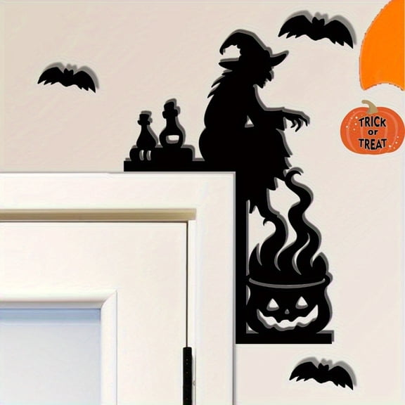 HELLOYOUNG Halloween Metal Wall Sculpture, Vintage Cast Iron Cauldron Design for Gothic Window Decor and Door Decor, Halloween Gift and Christmas Gift