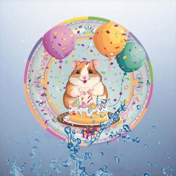 HELLOYOUNG Hamster Birthday Party Aluminum Sign 2D Printed Metal Wall Art for Home Office Bedroom Kitchen Garden Fun Decor