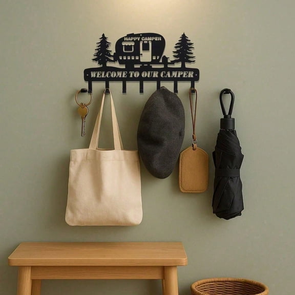 HELLOYOUNG Heavy Duty Iron Coat Hooks Rustic Pine Tree Design Wall-Mounted Storage Tentacle Farmhouse Coat Rack Entryway Key Holder for Hallway Kitchen Bathroom Durable Metal Hook Holder
