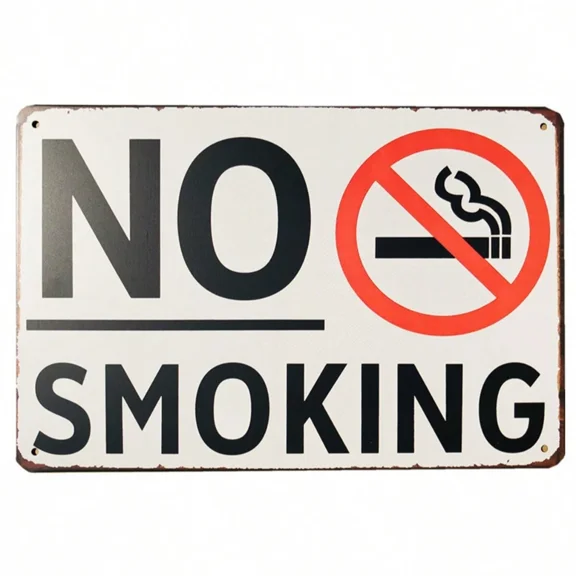 HELLOYOUNG Home Slogan Sign: No Smoking Metal Plaque - 8''x12'' for Clubs, Bars & Vintage Room Decoration