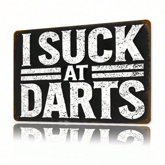 HELLOYOUNG I Suck At Darts Funny Fleece Blanket, Soft Plush Throw for Man Cave Bar Game Room Rustic Black Iron Look